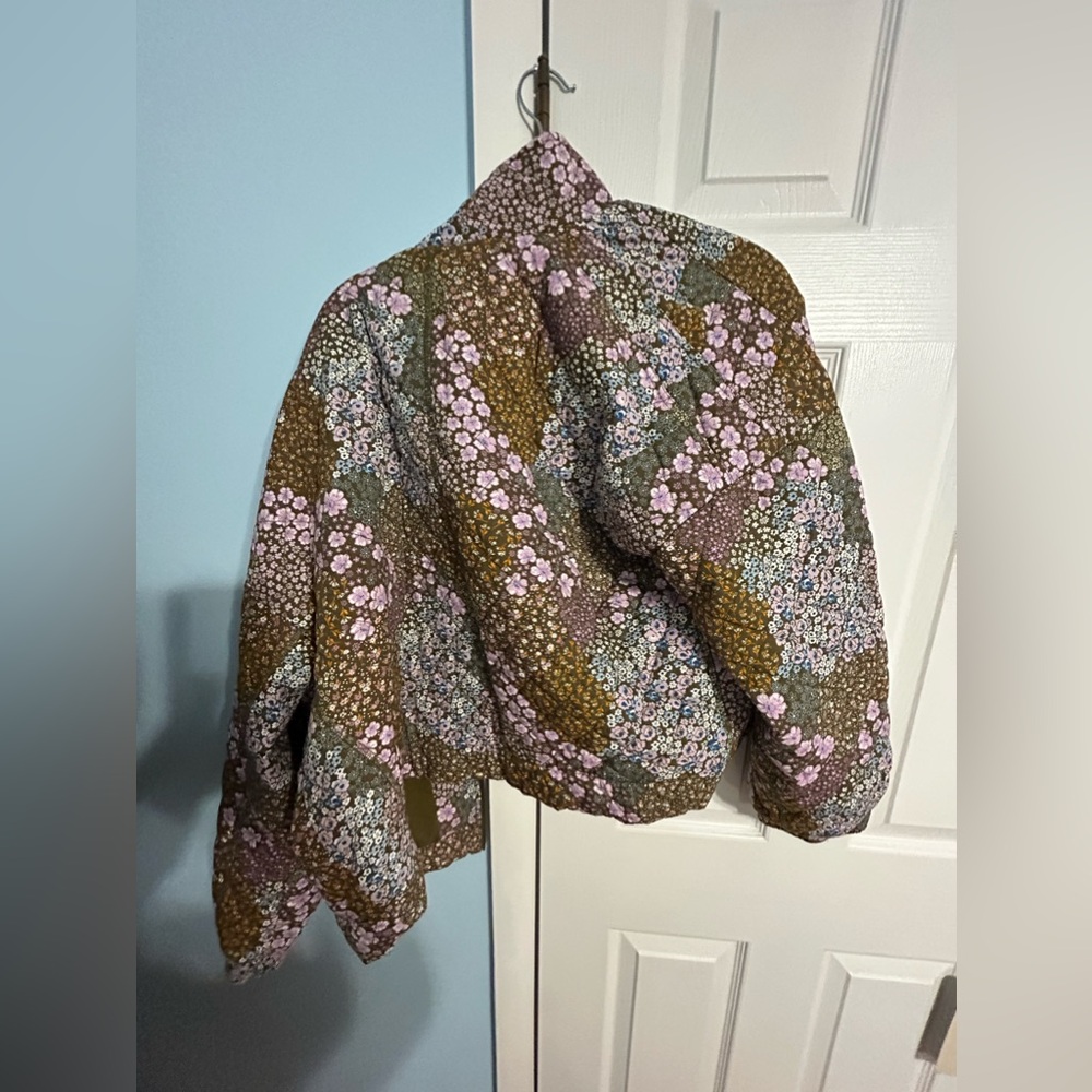 Sonoma quilted brown floral jacket size XXL